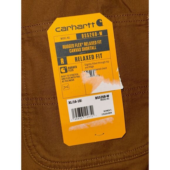Carhartt Women Relaxed Fit Shortalls One-Piece Canvas Overall Shorts XL 16-18 - Picture 9 of 16